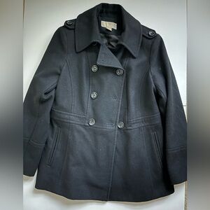 Michael Kors - Women's Black Double-Breasted Wool Coat - Size M